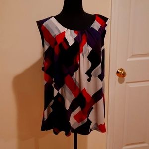 Calvin Klein pleated sleeveless shell